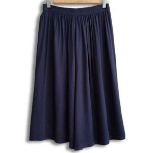 MINIMUM Denmark Maddalena Plisse Flowy Midi Skirt Navy Blue Sz S Flawed